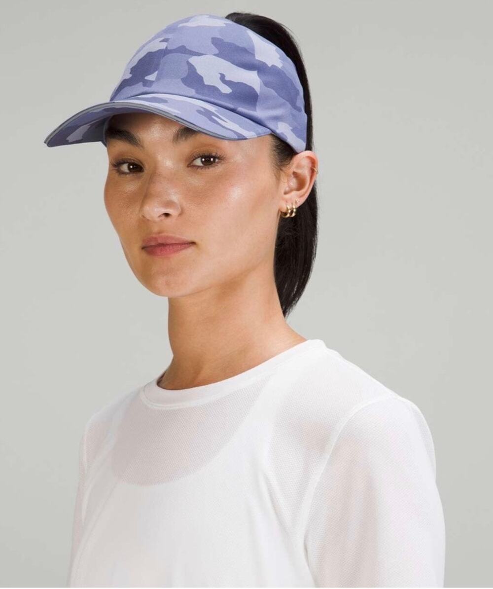 Lululemon Fast and Free Ponytail Running Hat in Purple Camo
